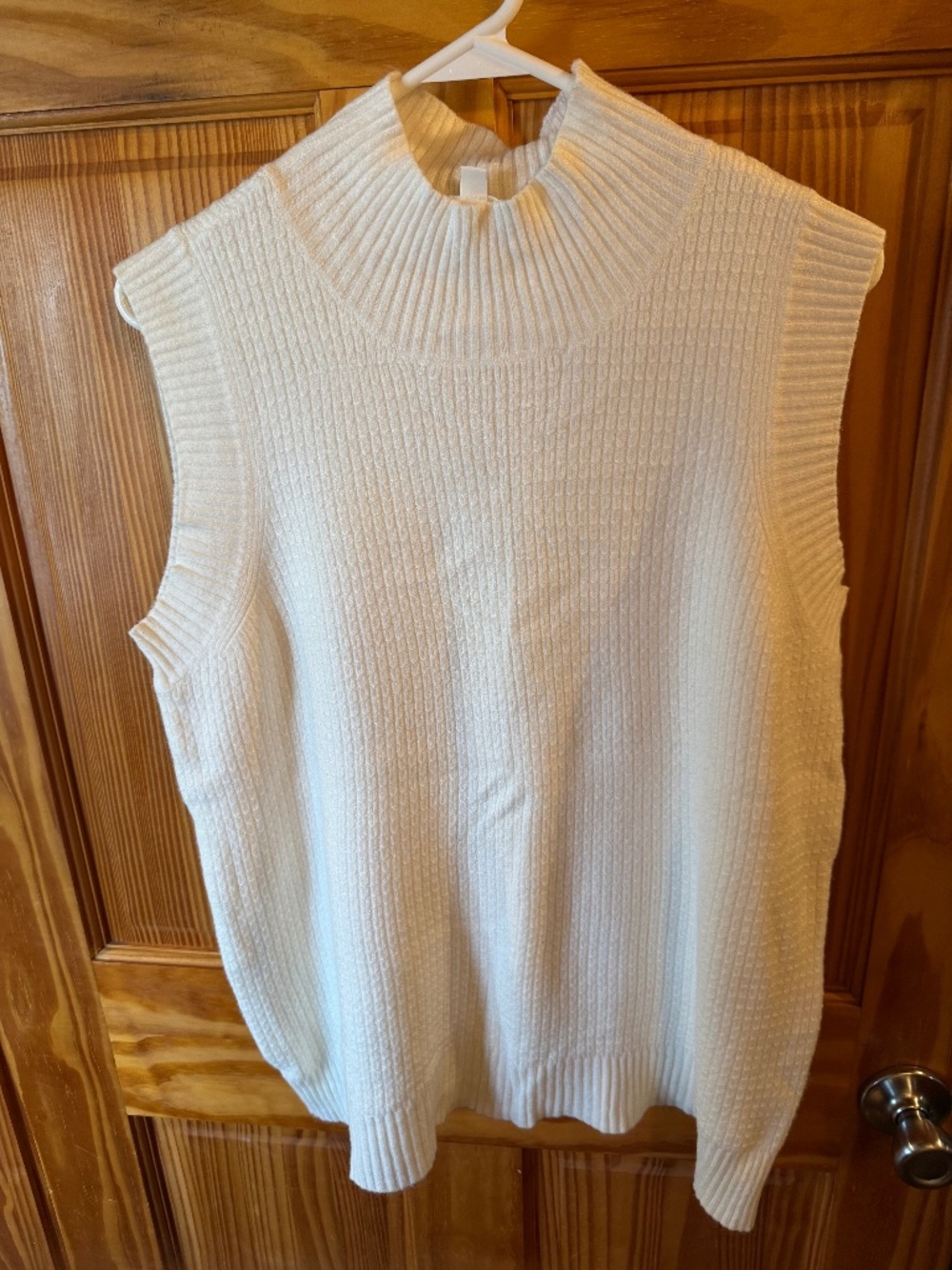 White Cyrus Sweater Mock Turtleneck Tank Top
